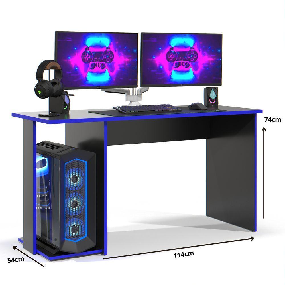 Mesa Escrivaninha Gamer Valorant Com Espaço Para Gabinetes E Monitores Estilo Moderno - 5