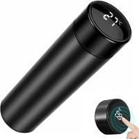 Garrafa Térmica Inox Com Termômetro Digital E Display Led ? 480ml - Preta - Bivolt - 1