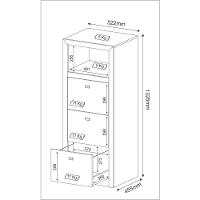 Gaveteiro Para Pasta Suspensa Com 3 Gavetas Multimóveis Vcr25026 Rustico Rústico - 4