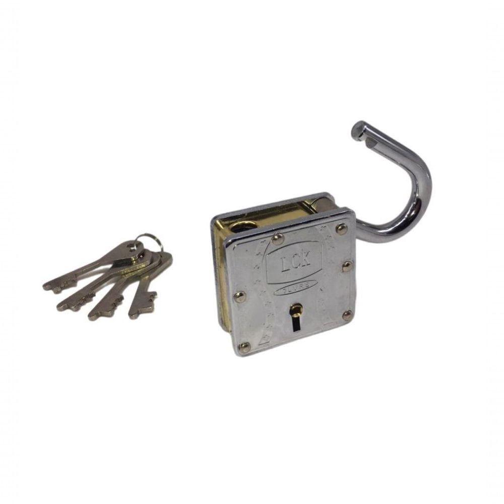 Cadeado Inviolavel 70mm Grande Profissional Chave Frontal Anti Quebra Interno Externo Portao Fechadura Portatil - 2