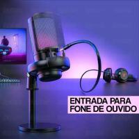 Microfone Gamer Rgb Usb Mt1060r Preto ? áudio Profissional E Design Iluminado - 3