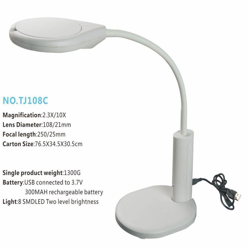 Lupa Led Profissional Mesa Bancada Luminaria Estetica Clip 2 Em 1 Iluminacao Eletronica Lente De Aumento - 2