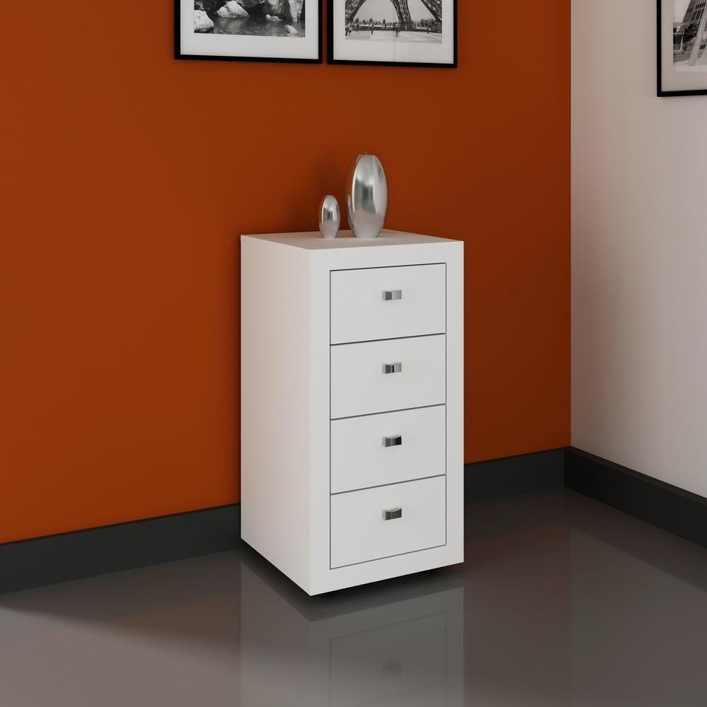 Gaveteiro Com 4 Gavetas Multimóveis Vcr25035 Branco Branco - 5