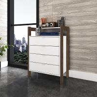 Gaveteiro Com 4 Gavetas Multimóveis Vcr25006 Branco/Nogal Branco/Nogal - 5