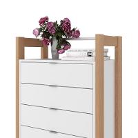Gaveteiro Com 4 Gavetas Multimóveis Vcr25006 Branco/Amêndoa Branco/Amêndoa