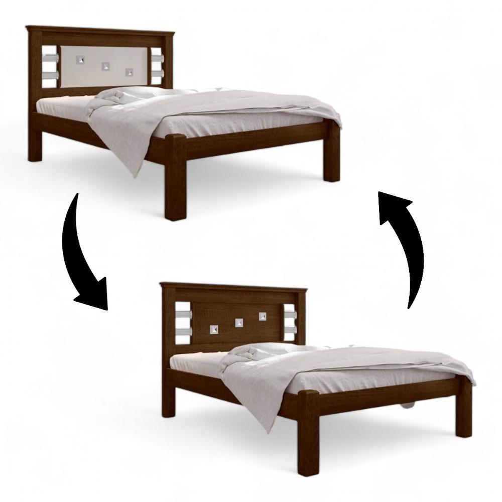Cama Casal Com Cabeceira Flex Lavínia Malbec E Off White - 3