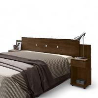 Cabeceira Box Ajustável Com Mesa De Cabeceira Bruna Malbec - 2