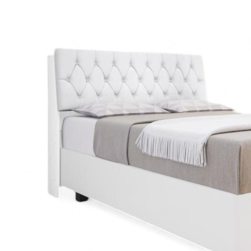 Cabeceira Estofada ísis Queen Branca Com Capitonê Branco - 2
