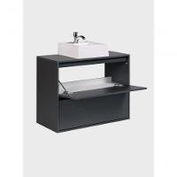Gabinete Para Banheiro Com Cuba E Armario 80cm Mdf Grafite Dubai - On Móveis - 7