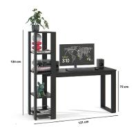 Mesa Escrivaninha Para Home Office E Escritório Paris Com Prateleiras Estilo Industrial Em Mdf - 8