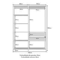 Closet Aberto Modulado Arara Organizadora Com Cabideiro 405cm Allegra Multimóveis Mp4391 Branco - 7