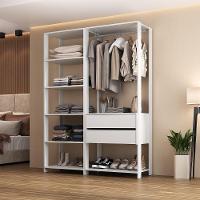 Closet Aberto Modulado Arara Organizadora Com Cabideiro 135cm Allegra Multimóveis Mp4389 Branco - 1