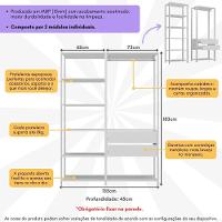 Closet Aberto Modulado Arara Organizadora Com Cabideiro 135cm Allegra Multimóveis Mp4389 Branco - 3