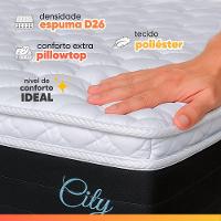 Cama Box Baú Queen Colchão Com Molas Ensacadas City Pillow Top 158x198x67cm Hellen Preto/branco - 6