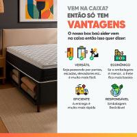 Cama Box Baú Queen Colchão Com Molas Ensacadas City Pillow Top 158x198x67cm Hellen Preto/branco - 7