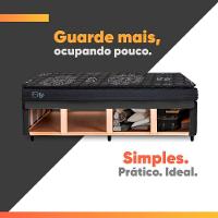 Cama Box Baú Lateral King Colchão Com Molas Ensacadas City Pillow Top 193x203x67cm Hellen Preto - 5