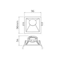 Spot De Embutir Recuado Stella Square Angle 25° Mr16 Gu10 Quadrado Bivolt Preto - 4