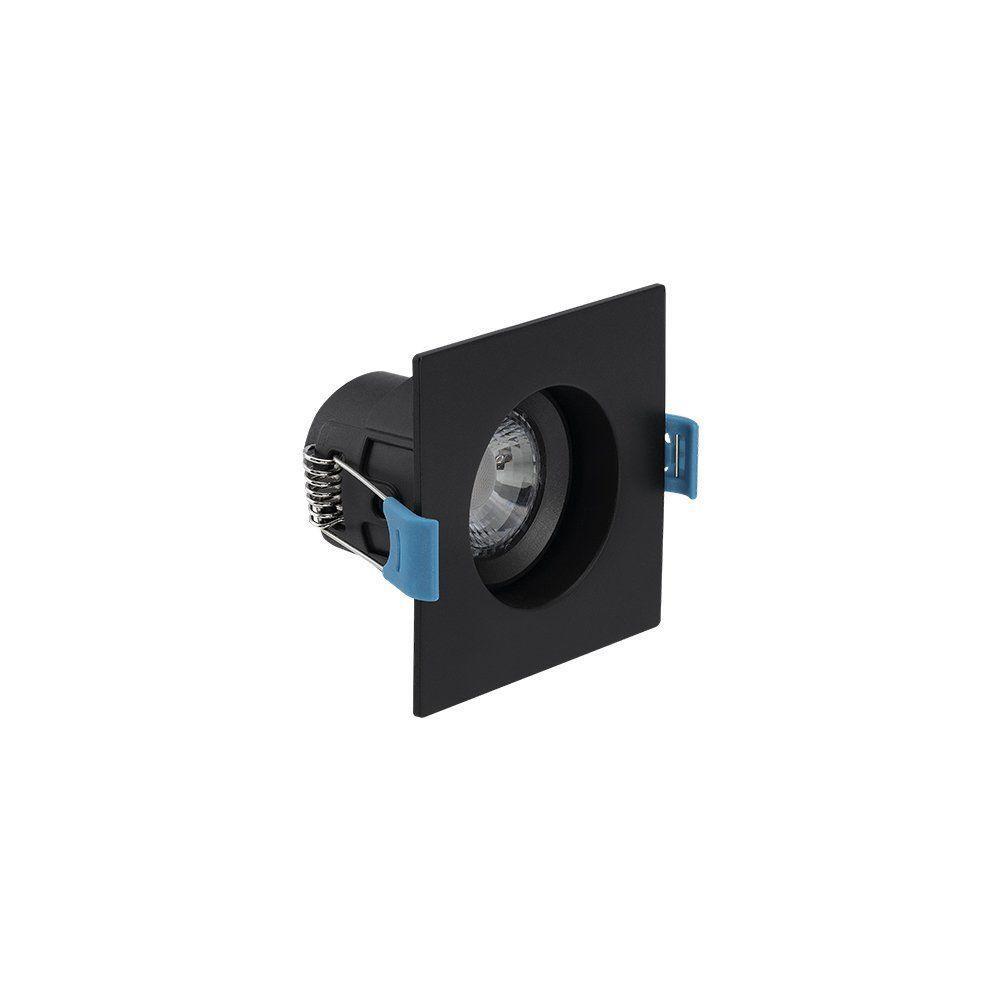 Spot De Led De Embutir Recuado Stella Easy Evo Mr11 Quadrado 3w Bivolt Preto - 3000k - Luz Amarela - 3