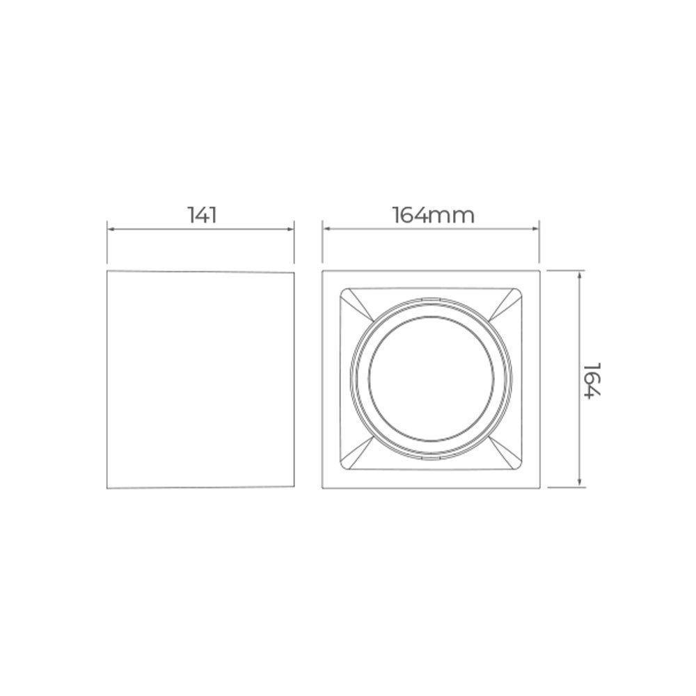 Spot De Sobrepor Recuado Stella Square Out Ar111 Gu10 Bivolt Preto - 2
