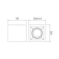 Spot De Sobrepor Recuado Stella Square Out Ar70 Gu10 Bivolt Branco - 2