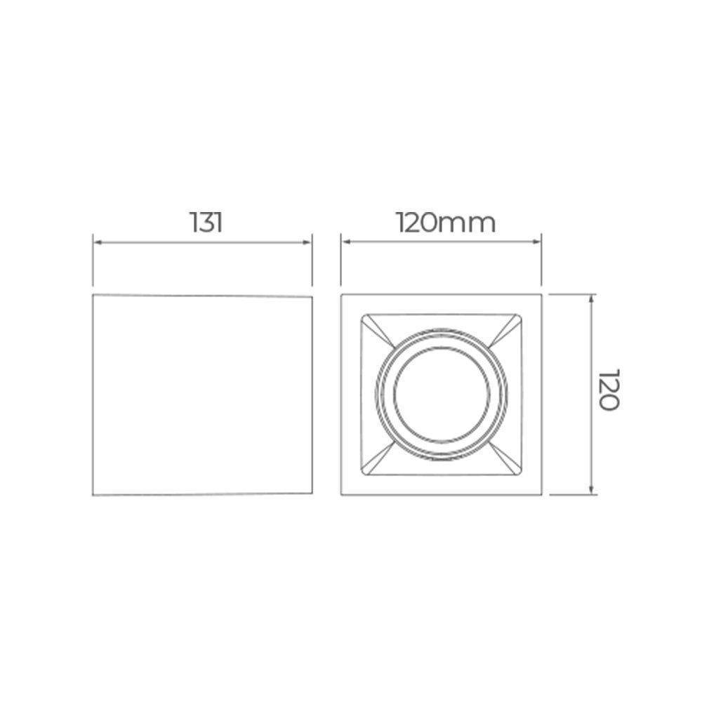 Spot De Sobrepor Recuado Stella Square Out Ar70 Gu10 Bivolt Preto - 2