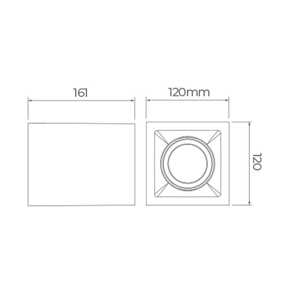 Spot De Sobrepor Recuado Stella Square Out Par 20 E27 Bivolt Branco - 2