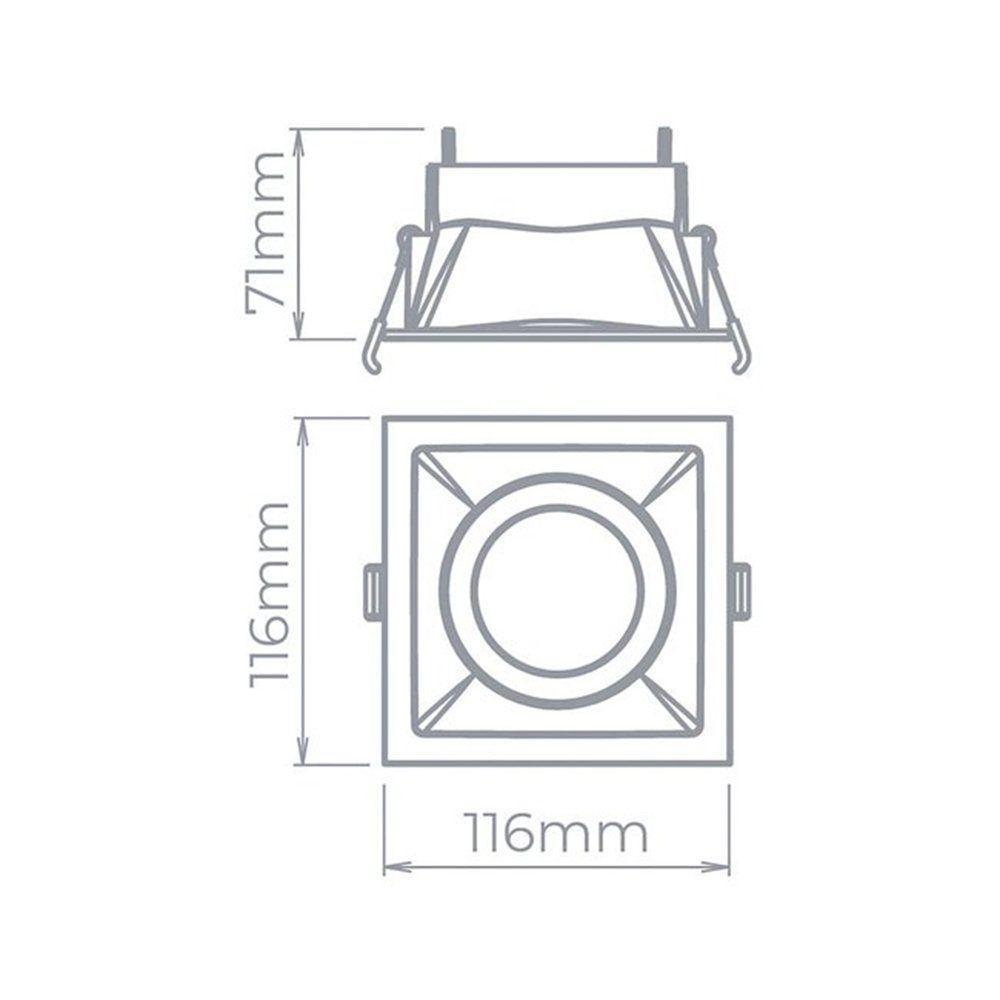 Spot De Embutir Recuado Stella Square Ar70 Gu10 Quadrado Bivolt Branco - 2