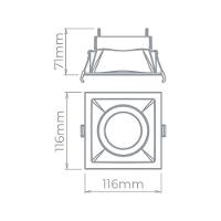 Spot De Embutir Recuado Stella Square Ar70 Gu10 Quadrado Bivolt Branco - 2