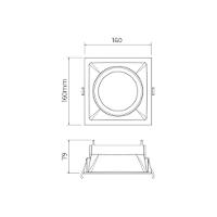 Spot De Embutir Recuado Stella Square Ar111 Gu10 Quadrado Bivolt Preto - 2