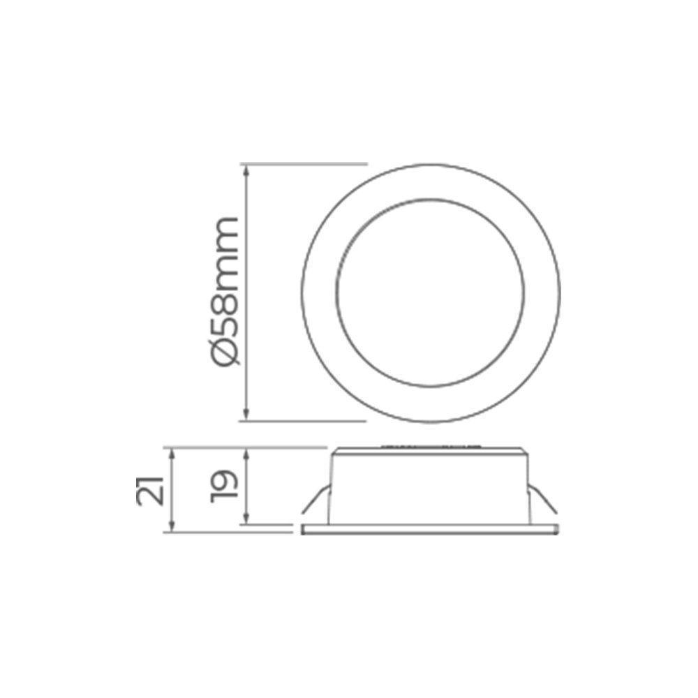Spot De Embutir Para Móvel Stella Móbili Redondo Led Alto Irc 90 2,5w Bivolt Preto - 3000k - Luz Amarela - 4