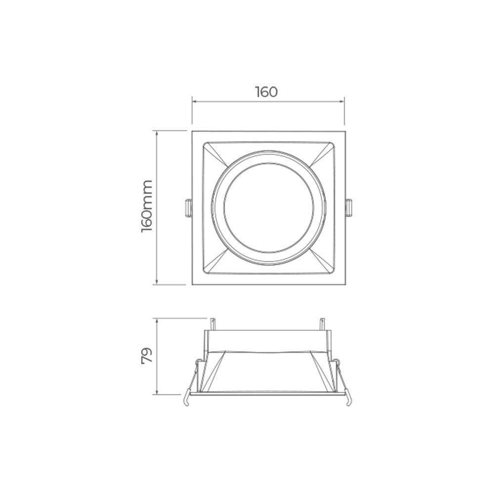 Spot De Embutir Recuado Stella Square Ar111 Gu10 Quadrado Bivolt Branco - 2