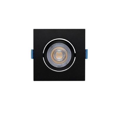 Spot De Led De Embutir Recuado Stella Easy Evo Mr16 Quadrado 4,5w Bivolt Preto - 3000k - Luz Amarela