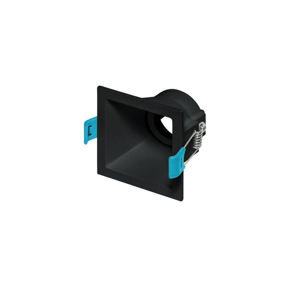 Spot De Embutir Recuado Stella Square Mr11 Gu10 Quadrado Bivolt Preto - 1