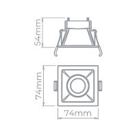 Spot De Embutir Recuado Stella Square Mr11 Gu10 Quadrado Bivolt Preto - 2