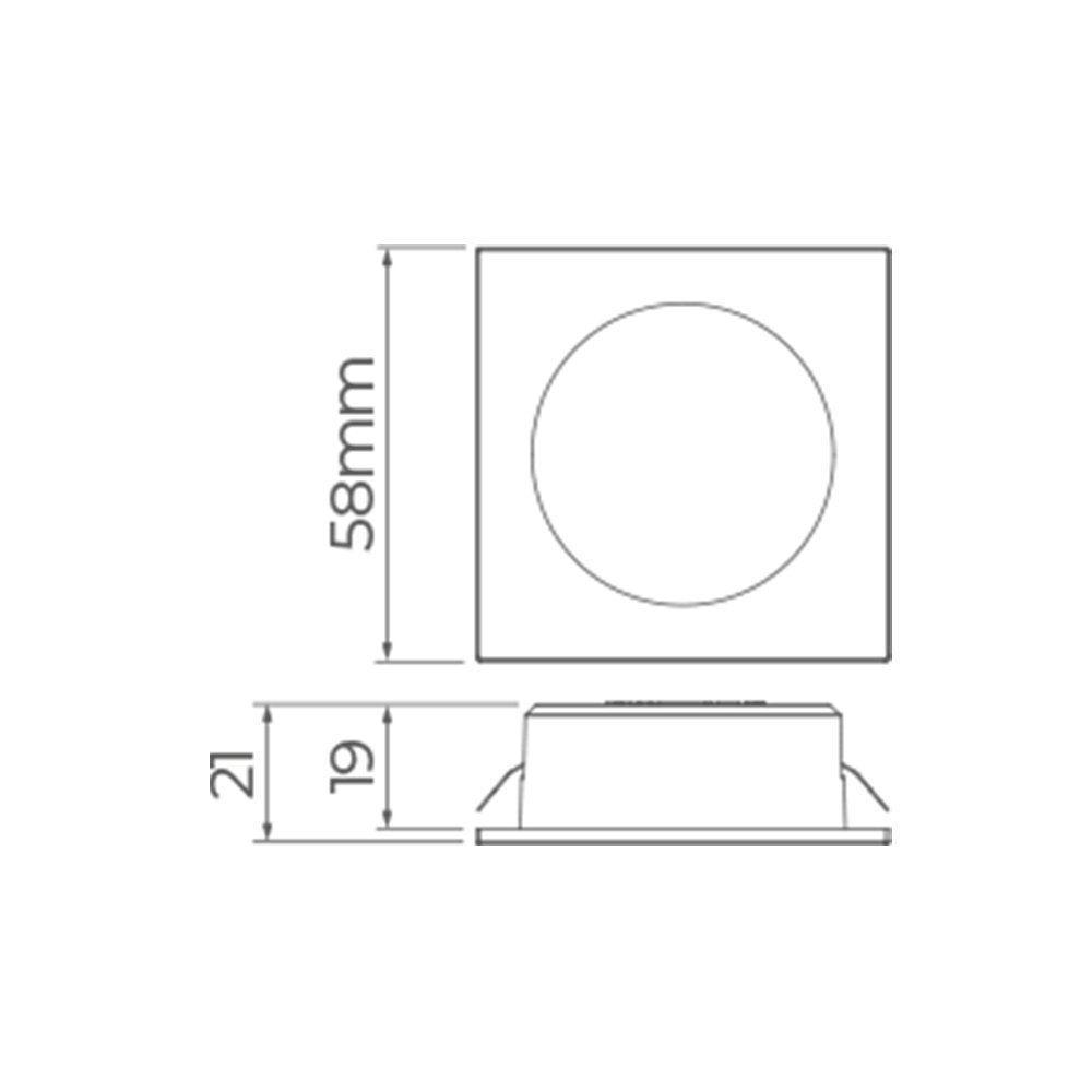 Spot De Embutir Para Móvel Stella Móbili Quadrado Led Alto Irc 90 2,5w Bivolt Preto - 3000k - Luz Amarela - 4