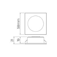 Spot De Embutir Para Móvel Stella Móbili Quadrado Led Alto Irc 90 2,5w Bivolt Preto - 3000k - Luz Amarela - 4