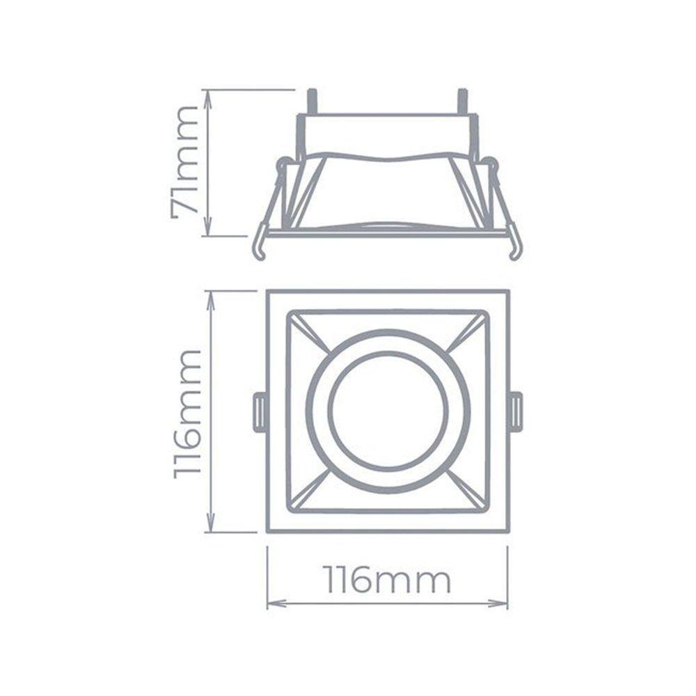 Spot De Embutir Recuado Stella Square Ar70 Gu10 Quadrado Bivolt Preto - 2