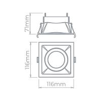 Spot De Embutir Recuado Stella Square Ar70 Gu10 Quadrado Bivolt Preto - 2