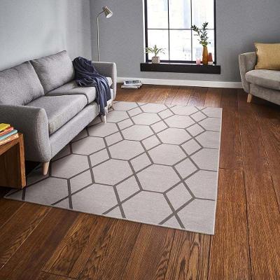 Tapete Para Sala Funcional Hexagonal 60 Areia 1,00x1,50m