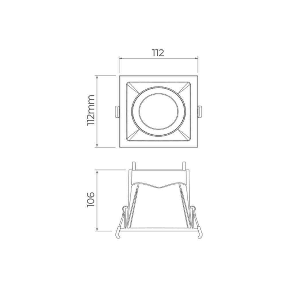 Spot De Embutir Super-recuado Stella Square Ghost Par 20 E27 Quadrado Bivolt Branco - 4