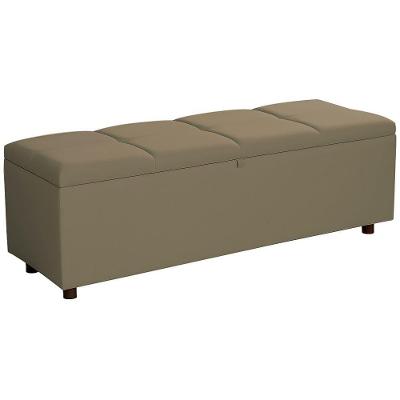 Baú Recamier Espanha Veludo Cappuccino 140 Cm