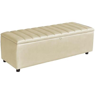 Baú Recamier Paris Couro Pérola 160 Cm