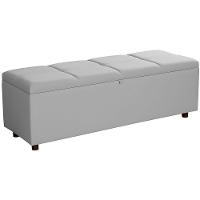 Baú Recamier Espanha Veludo Cinza 140 Cm - 1