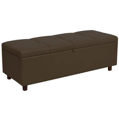 Baú Recamier Espanha Couro Marrom 160 Cm