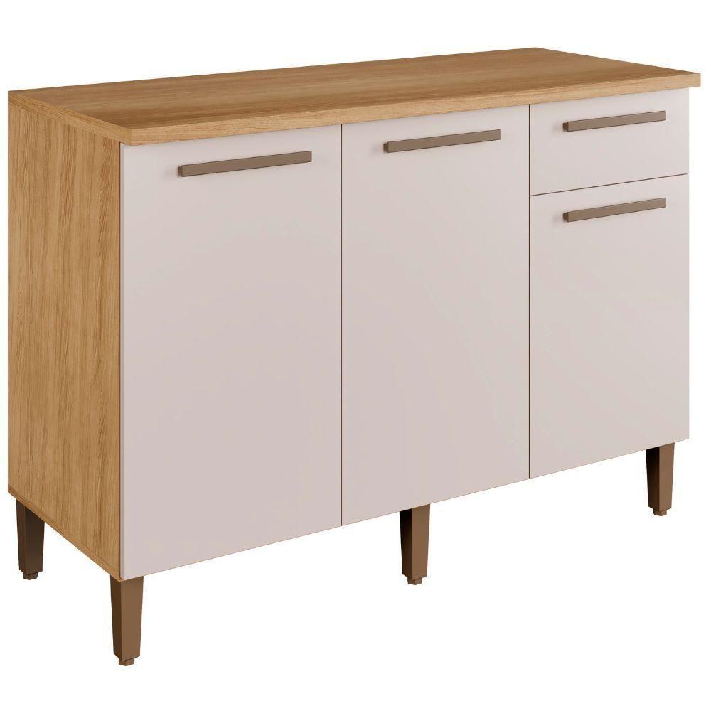 Balcão Imperial 3 Portas 1 Gaveta Cinamomo Off White Arte Móveis - 1