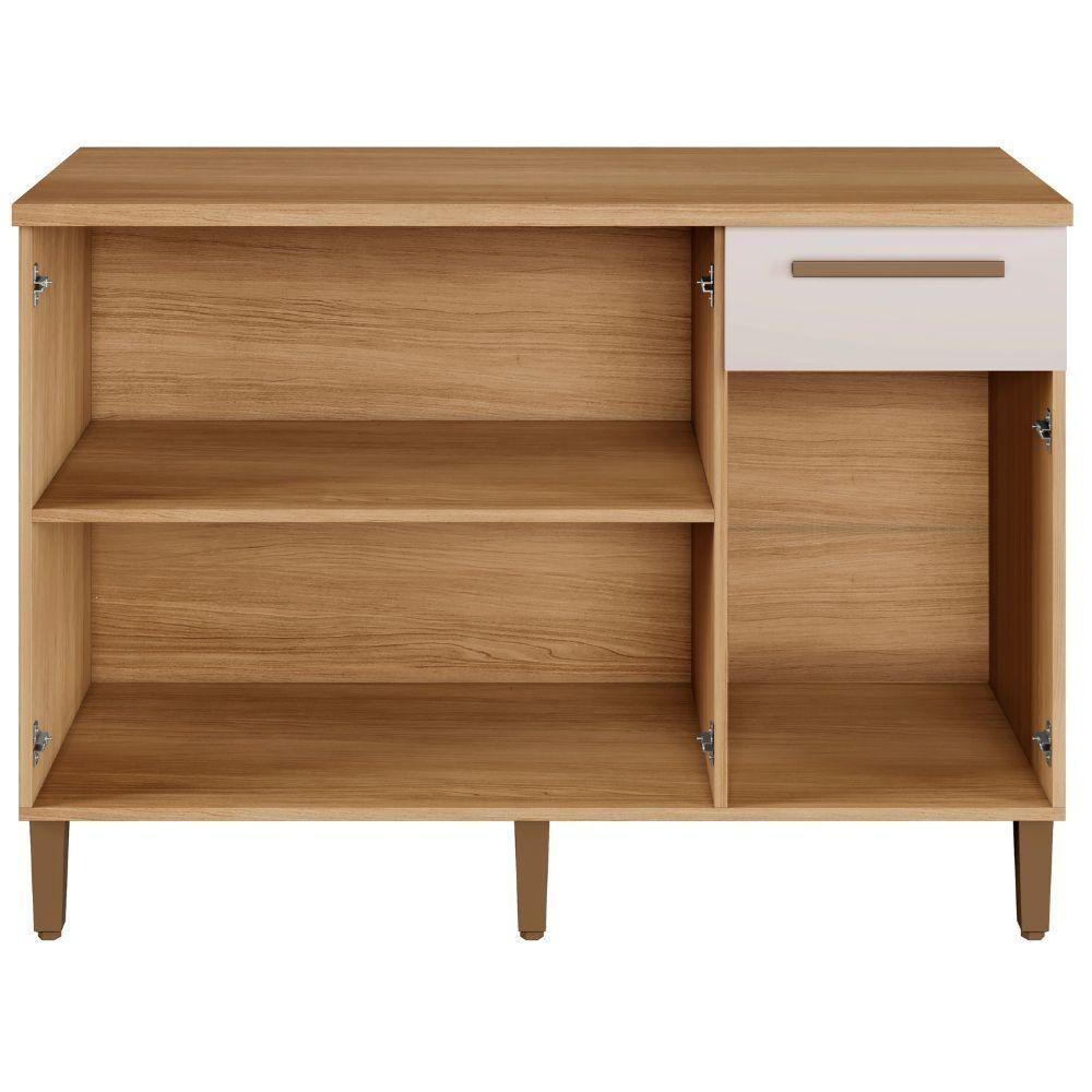 Balcão Imperial 3 Portas 1 Gaveta Cinamomo Off White Arte Móveis - 7