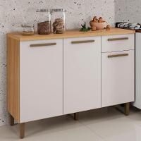 Balcão Imperial 3 Portas 1 Gaveta Cinamomo Off White Arte Móveis - 2