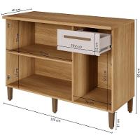 Balcão Imperial 3 Portas 1 Gaveta Cinamomo Off White Arte Móveis - 3