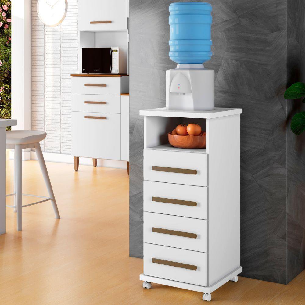 Balcão Piauí 4 Gavetas Branco Arte Móveis - 2