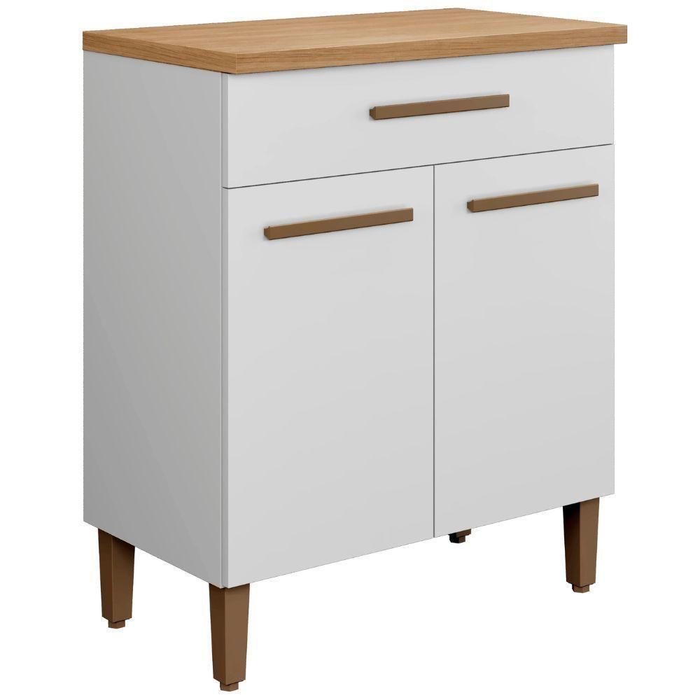 Balcão ômega 2 Portas 1 Gaveta Branco Arte Móveis - 1